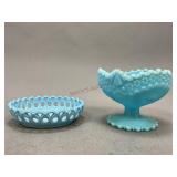 Fenton Blue Glass Bowl and Chaillinor Taylor Bowl