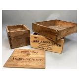 Assorted wooden crates