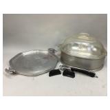 Vintage Aluminum oval roaster and griddle