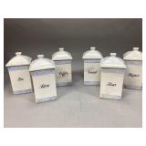 Vintage white ceramic canisters