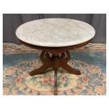 Victorian Walnut Marble Top Table