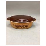 Pyrex Old Orchard casserole dish with lid