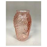 Vintage pink depression-style glass vase