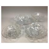 Assorted clear glass bowls