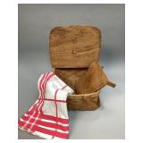 Woven Picnic Basket with Tablecloth
