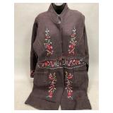 Alexandra Bartlett Embroidered Wool XL Sweater