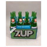 8 pack 7UP bottles & cardboard carrier