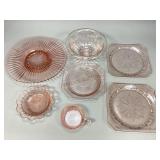 Miscellaneous Pink Depression Glass Dishes