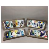 Wooden license plate decor