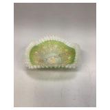 Ruffled hand painted bowl