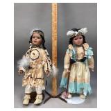 Two Native American style dolls