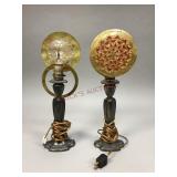 Pair of Silver Plate & Brass Tabletop Lamps