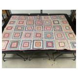 Antique Postage Stamp Hand Stitched Quilt