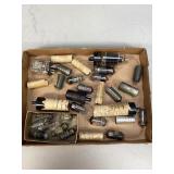 Box of assorted vintage radio tubes