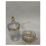 Clear Glassware with Gold Accents