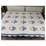 Vintage Hand Stitched Basket Quilt