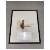 Framed print of two ring-necked pheasants