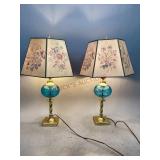 Brass and Glass Table Lamps