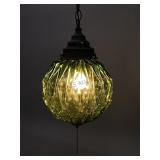 Green Glass Ornate Hanging Light