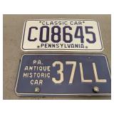 PA Classic and Antique Car License Plates