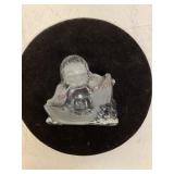 Clear & Frosted Glass Angel Paperweight