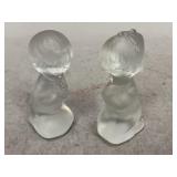 Fenton Frosted Clear Satin Praying Boy & Girl