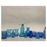 Blue Glass Vases, Pitchers, Bottles and More