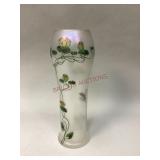Art Nouveau Enameled Frosted Glass Vase