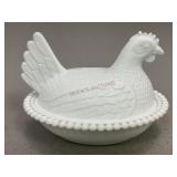 Milk Glass Nesting Hen