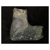 Viking Glass Crystal & Satin Flat Back Owl on Log