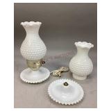 Milk Glass Hobnail Lamp and More