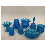 Fenton Blue Hobnail Glassware