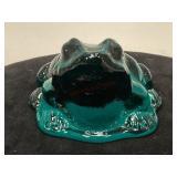 Green Glass Frog on Lily Pad