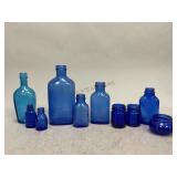 Cobalt Blue Bottles and Small Containers