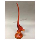 Vintage Viking Glass Epic Long Tail Bird Figurine