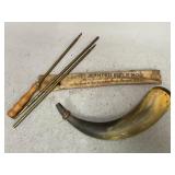 Marbles Jointed Rifle Rod and Powder Horn