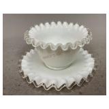 Fenton Silver Crest Ruffled Cup and Saucer