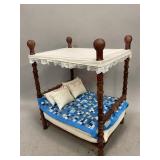 Doll Bed Made from Spools with Quilt