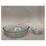 Fire King Cornflower Blue Casserole and Bowl