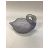 Viking Satin Glass Swan Candy Dish