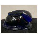 Viking Glass Cobalt Bunny on Base