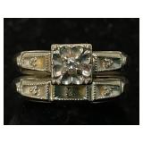 14K White Gold and Diamond Engagement Set