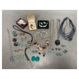 Assortment of Turquoise Costume Jewelry & More