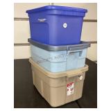 Three Storage Totes with Lids