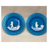 Two Westmoreland Glass Decorative Plates