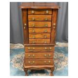 Queen Anne Style Oak Jewelry Armoire