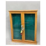 Wooden Display Case with Lock and Key
