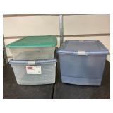 Three Storage Totes with Lids