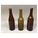 Assorted Local Vintage Glass Beer Bottles