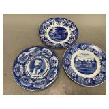 Staffordshire England Blue Transfer Ware Plates
